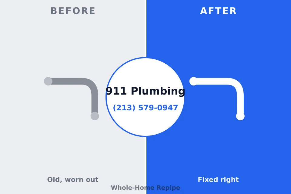 Before and after: plumbing repair Fosston, MN